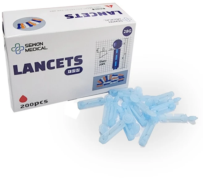 세원 모아 란셋 국산 채혈침 니들 28g, 1개, 200매입 - 쿠팡