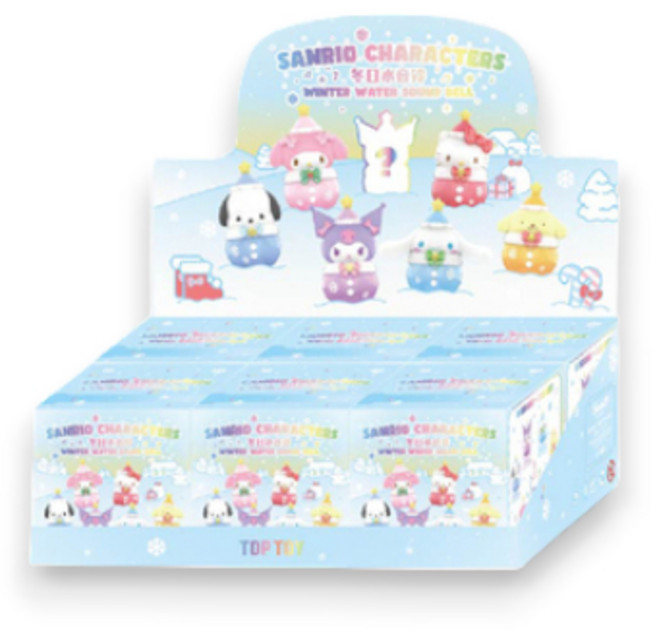 TOP TOY 名創優品 三麗鷗家族冬日水音鈴系列盲盒 凱蒂貓 帕洽狗 盲抽, 1個, 一中盒(請下標6次) X2A08