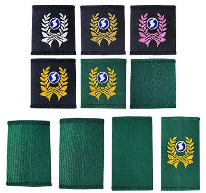 [군지] 예비군 견장 군인 견장 녹색 어깨 견장 전투복 분대장 군대 패치, 4. 자수 노랑