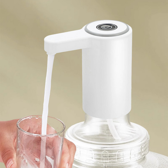 現貨摺疊抽水器桶裝水全自動充電式抽水泵電動自吸桶裝水抽水器, 1個, 1L, K22白色一鍵抽水【500mah】:1個