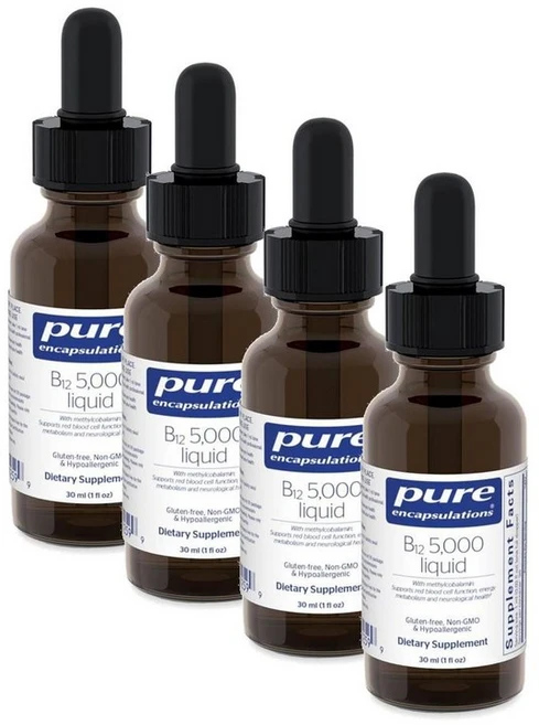 퓨어인캡슐레이션 비타민B12 5 000 액상 드롭스 Pure Encapsulations Vitamin B12, 4개, 30ml - 쿠팡