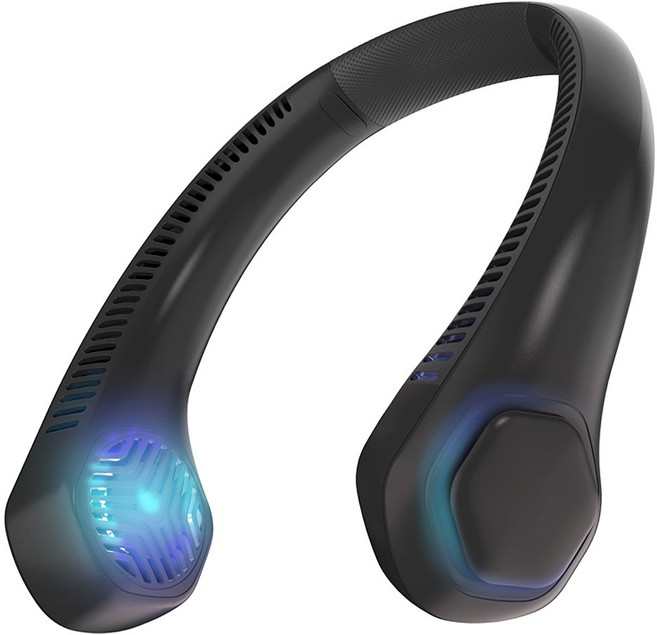 구스페리 아이스팩 휴대용 넥밴드 선풍기 대용량 배터리, Type-C 3.0, 블랙