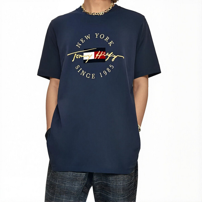 타미힐피거 남녀 공용 반팔 티셔츠 T4510