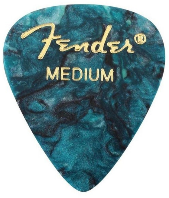157486 Fender 클래식 셀룰로이드 기타 피크 351 모양 거북이 쉘 미디엄 144팩, 12개, 오션 터퀴즈