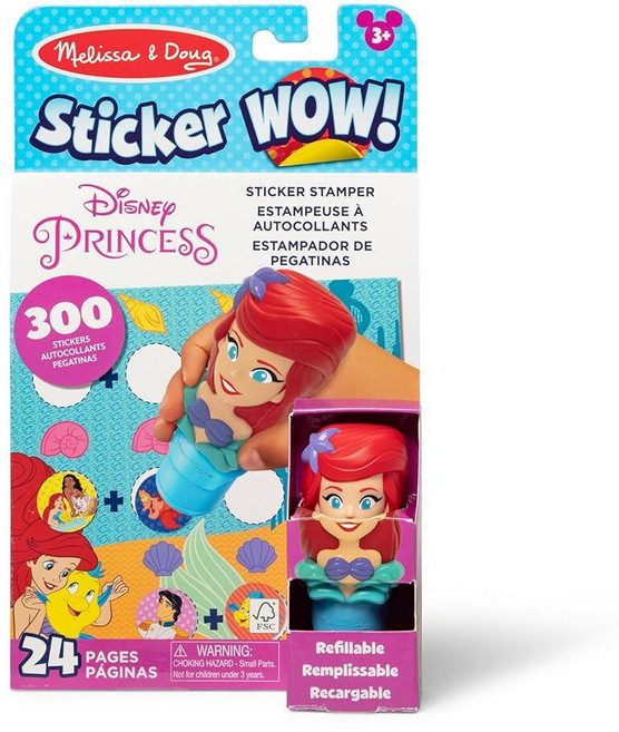 정품++ 멜리사앤더그 Melissa & Doug Sticker Wow! 24페이지 액티비티 패드 및 스티커 스탬퍼 300개 예술 공예 피젯 수집용 캐릭터 - 디즈니 프린세스, 정품++ 멜리사앤더그 Melissa & Doug Sti