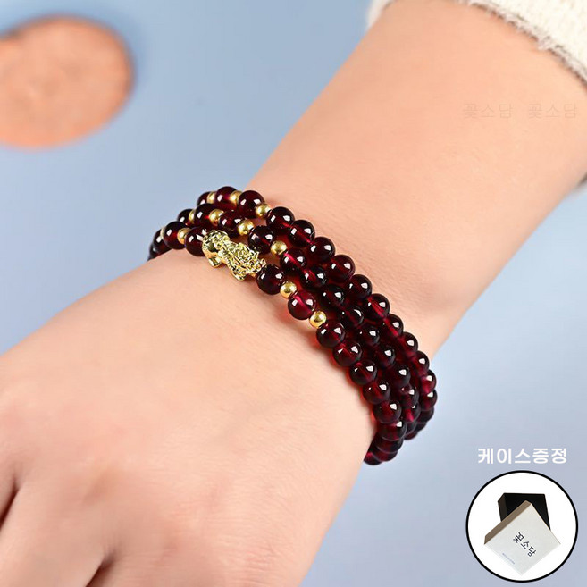 꽃소담 3줄 레이어드 비휴 엄주 행운팔찌 여자 오닉스 건강팔찌 액막이 재물운 행운 패선팔찌 HZHF3890