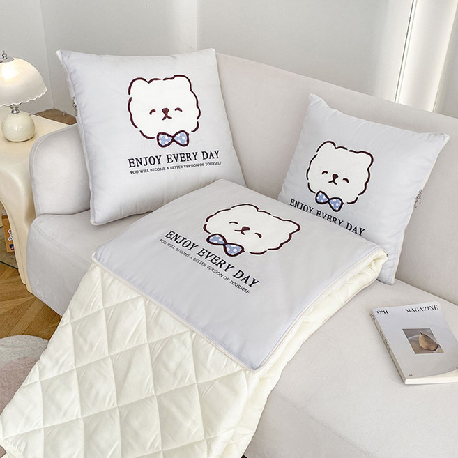 salimm 사계절 2in1 다용도 캠핑용 차박 가정용 접이식 쿠션 이불 담요