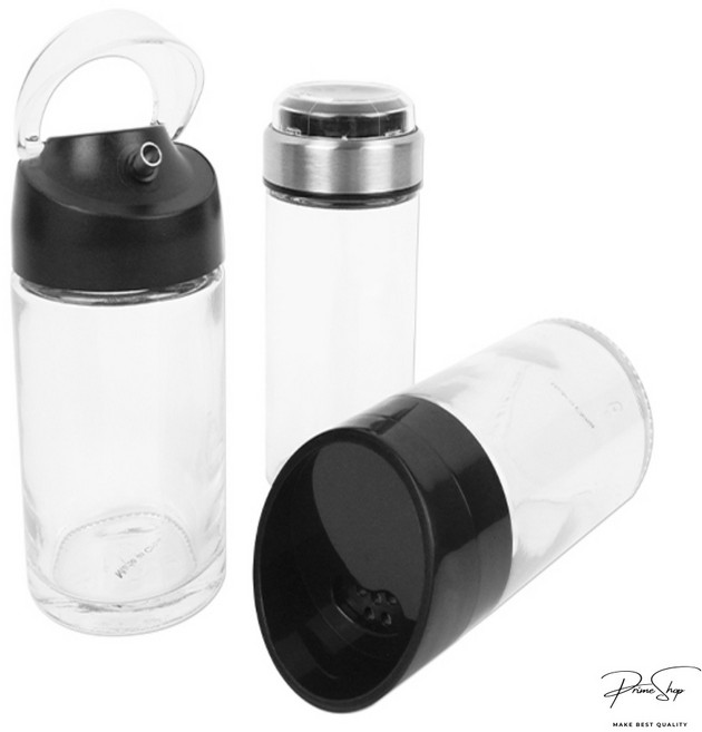 프라임샵 소금 후추 간장 보관 투명 원형 양념병 밀폐용기 소스병, 간장 2조, 1개, 200ml