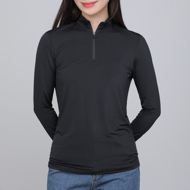 <BFL> 국내원단! 여성 긴팔 집업티 / 등산 아웃도어 골프 스포츠 작업복 빅사이즈 스판 반해 긴팔 집업 티셔츠