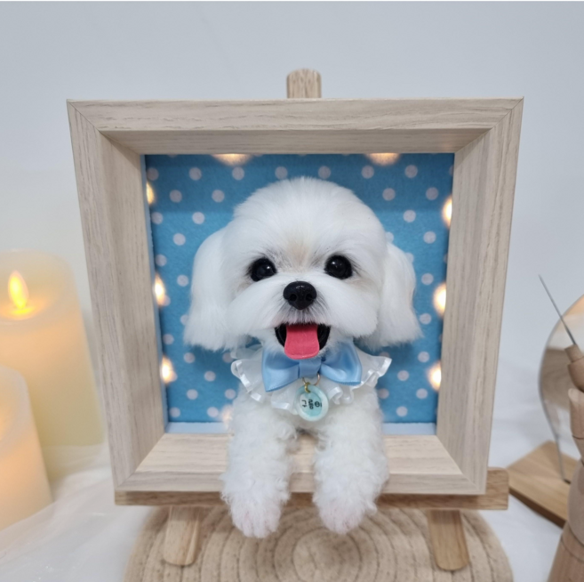 [너는나의별] 핸드메이드 강아지 양모펠트 액자