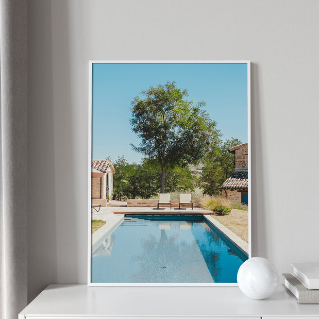 더 아트 컴퍼니 유럽 풍경 창문 감성 빈티지 여행 사진 그림 인테리어 액자 포스터 100종_Part 1 51-100, 96. Pool Villa