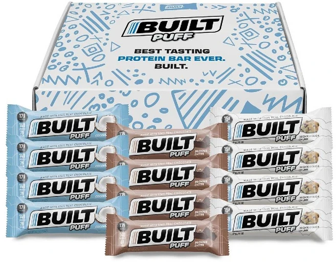 미국 BUILT 단백질바 프로틴바 버라이어티팩 퍼프 12개입 X 2상자 - 쿠팡