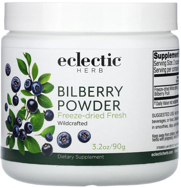 Eclectic Institute 신선 동결 건조 빌베리 추출 4000mg 파우더 Bilberry Powder, 90g, 1개 - 쿠팡