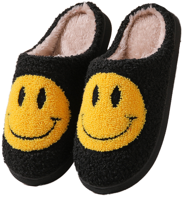 IAWI 스마일 슬리퍼, 블랙, 1개