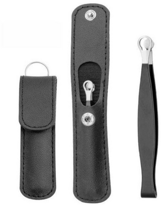 코털 수동 헤어 링 클리퍼 스테인레스 제거기 레몬그린 A, 블랙 링형 코털제거기 가죽케이스포함