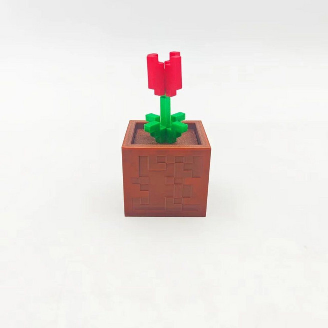 마인크래프트 마크 픽셀 장미 식물 꽃 피규어, red