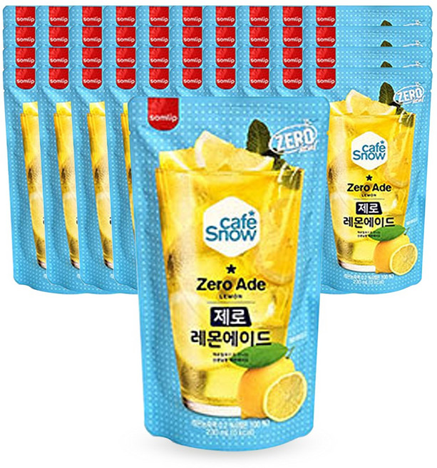 삼립 카페스노우 레몬 에이드 제로 / 아이스티, 230ml, 40개