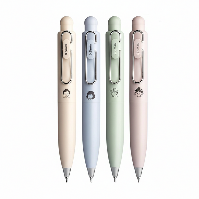 노이리 포켓 퀵 드라이 중성 미니볼펜 0.5mm 블랙, 1세트, 파스텔