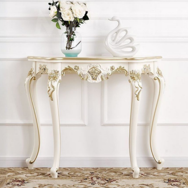 드프몽 프렌치무드 엔틱 콘솔 장식장, 화이트골드