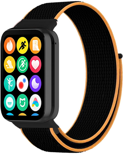 포유 스포츠 샤오미 미밴드8 프로 전용 스트랩 시계줄 루프 밴드 줄, 스포츠 샤오미 미밴드 스트랩 8(프로), 블랙오렌지