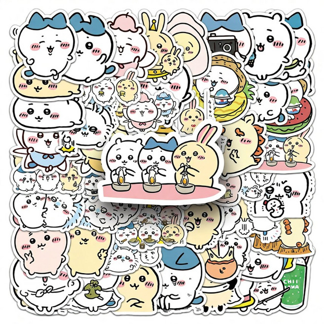 애니메이션 방수 스티커 50장 다꾸 다이어리 꾸미기 스케이드보드, 50개, 치이카와