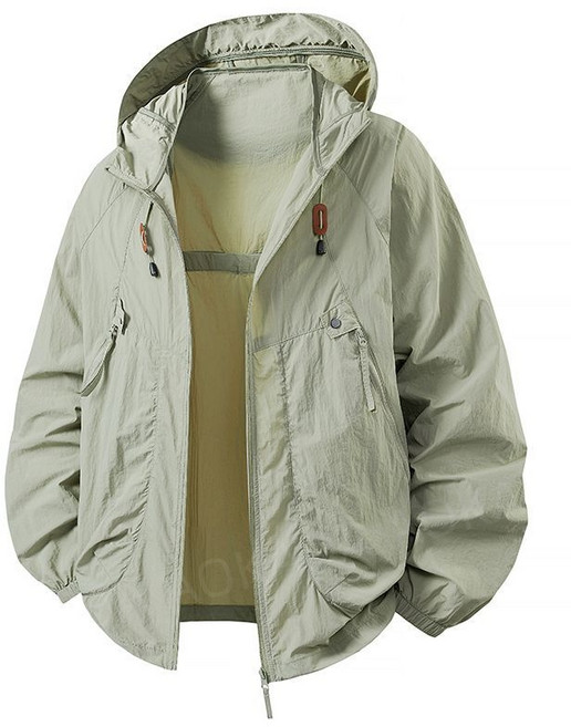 AOKADA 남녀공용 여름 쿨링 아이스 자와선차단 방수 바람막이 낚시 등산복 냉감 윈드브레이커, 그린