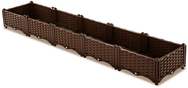 마드레하우스 플랜트박스 조립형 텃밭 상자 대형화분, 라탄 브라운, 옵션6(기본 5칸 1X5)