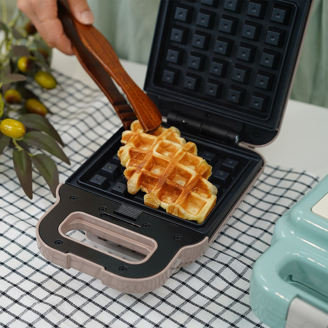 [로즈브라운]눌러붙지 않는 와플리제 샌드위치 홈브런치 미니와플메이커, 단품