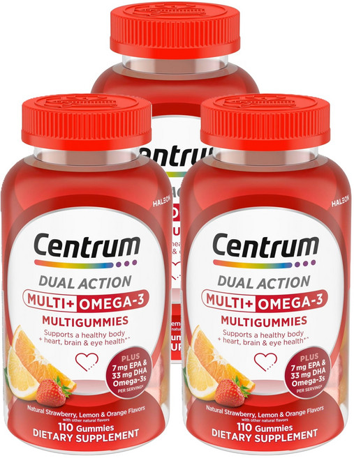 센트룸 오메가3 함유 멀티비타민 구미 젤리, 110정, 3개
