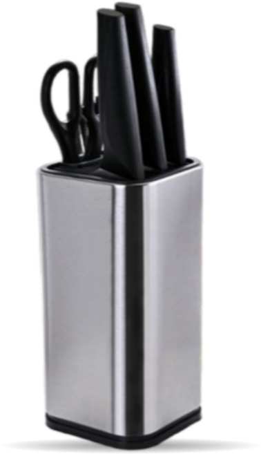 플로리빙 프리미엄 스테인리스 물빠짐 칼꽂이 칼블럭, 1개, 스테인리스 스틸
