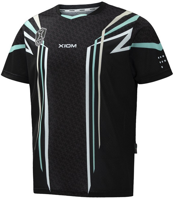 엑시옴(XIOM) 공식 본사 직영 맥스 2(MAX 2) 블랙 기능성 탁구 유니폼 반팔 상의 경기용 탁구복