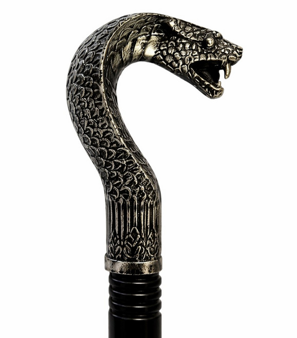 파라오시티 고대 이집트 뱀 지팡이 파티소품, 1개, 실버