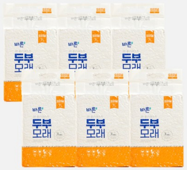 바른두부모래 오리지널 7L 6개, 2세트, 우유향