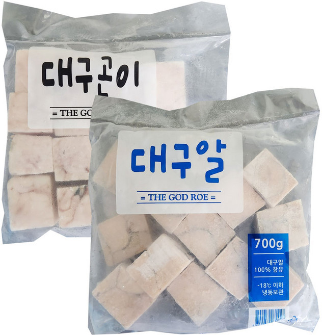 대구알 대구곤 700g 2봉이 1세트 절단대구곤 절단대구알 대보유통, 03. 대구알 700g 1봉+대구곤 700g 1봉