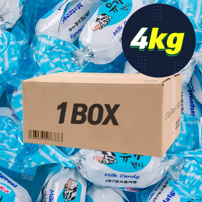 [플러스마켓](무료배송) 맛고을유가캔디(H)4kg 벌크/어르신간식/우유맛/업소용, 1개, 4kg