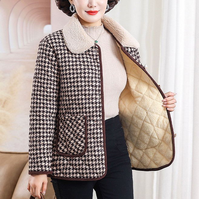 50대60대 엄마 겨울 기모 패딩 코트 빅사이즈 방한방풍 아우터 M~4XL XINNIX