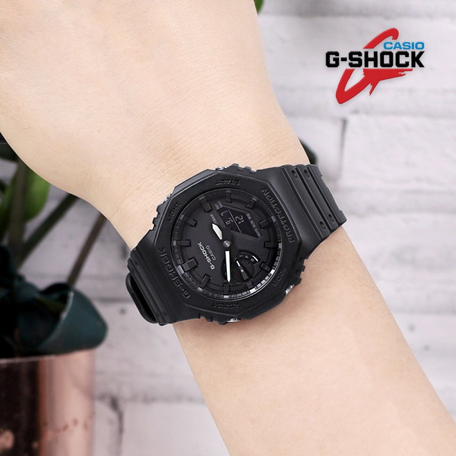 지샥 지얄오크 경량 슬림 스타일 아나디지 군인 군대 올블랙 맨즈 우레탄 손목 시계