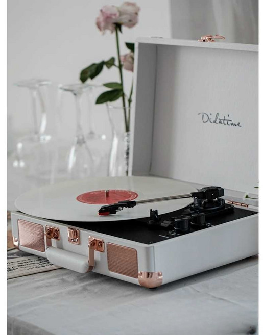 Didatime 감성 블루투스 턴테이블 LP플레이어, 와인레드/U디스크(배터리 포함)블루투스