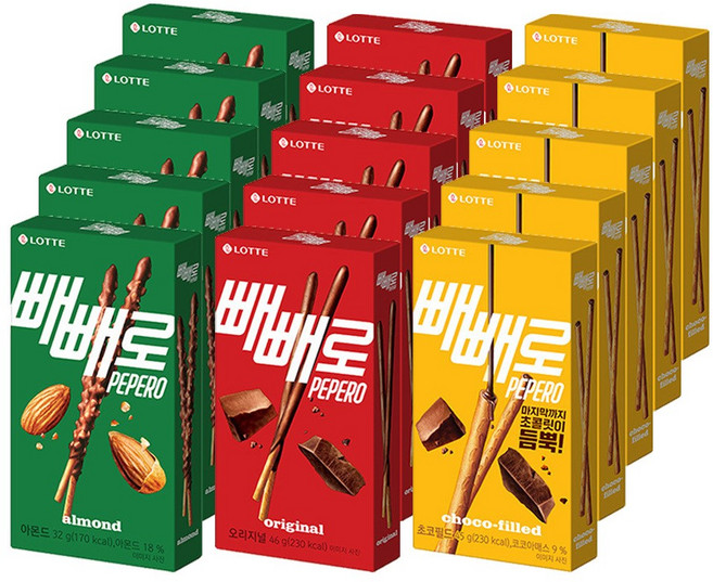 롯데 빼빼로 3번들 123g x 5개