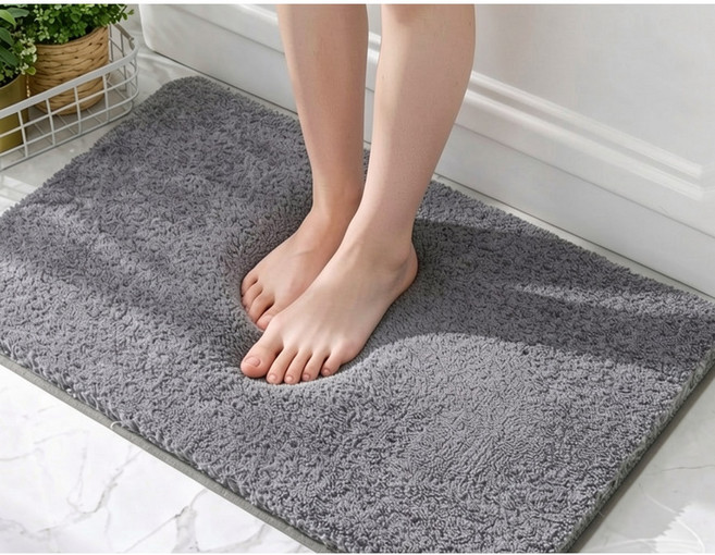 잇쏠 소프트 극세사 논슬립 흡수 발매트, 그레이