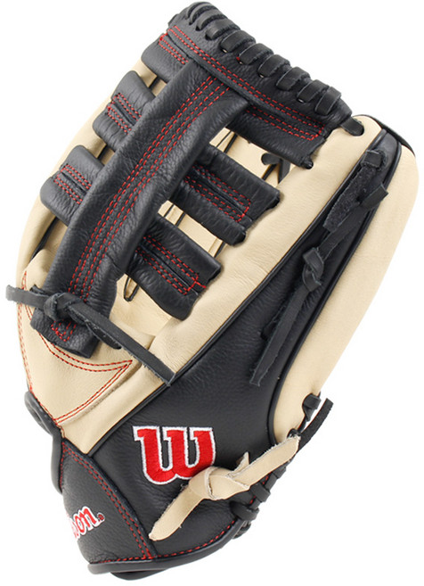 윌슨 유소년 12.5인치 A500 소가죽 야구글러브 우투용 좌투용 WBW102544, 1개, 베이지블랙