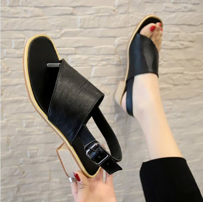 플라이슈 발편한 여성 여름 쪼리 샌들 우드굽 4cm 슬리퍼 006