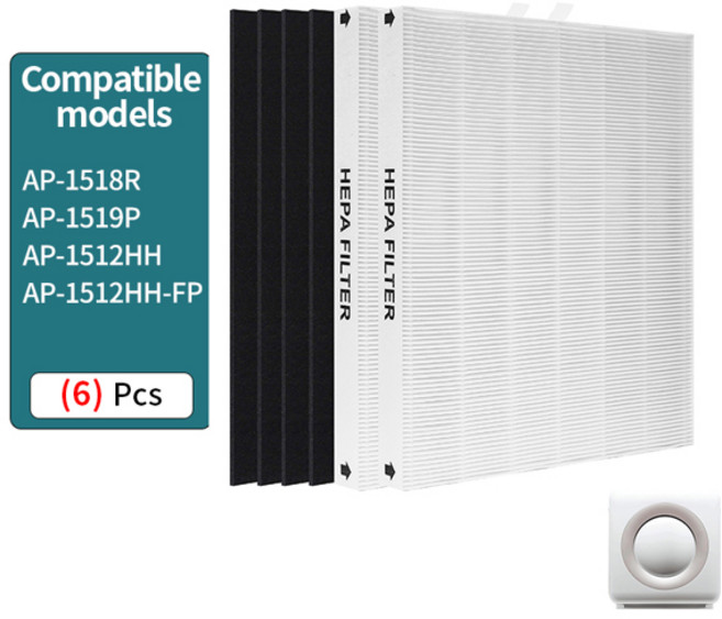 AP-1512HH True HEPA 교체 필터 Coway Airmega AP-1512HHAP-1512HH-FPAP-1518RAP-1519PNO와 호환 가능 3304899 2, [01] 옵션1, 1개