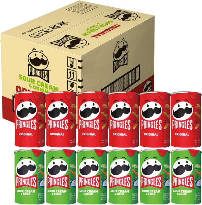 프링글스 미니 53g 오리지널 6입 양파 6입 총 12입, 12개