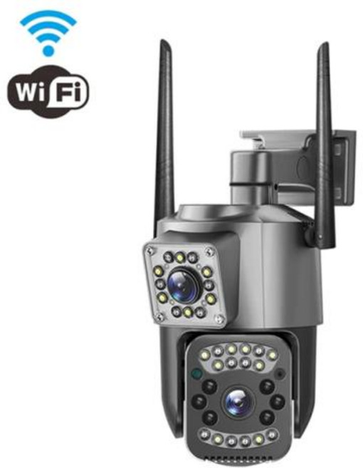 CC 카메라 듀얼 렌즈 PTZ 나이트 비전 야외 웹캠 알람 스마트 홈 보안 보호 모니터 V380 프로 4G SIM 카드 IP 8MP, 1) BLACK, 1개