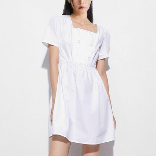 [미쏘(비노출)] [미쏘] 스퀘어넥 더블 미니 원피스 (MIWOWD802G-T)