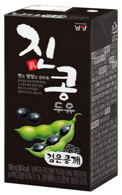 10위 - 남양유업 진콩 두유 검은콩깨, 24개, 190ml