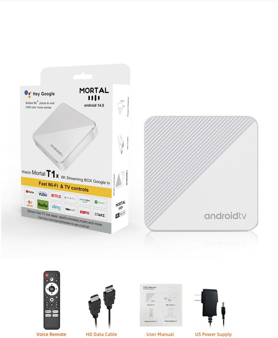 PYHO 4K UHD 안드로이드tv셋톱박스 ott셋톱박스 TV 스틱, T1X(2GB+16GB), 1개
