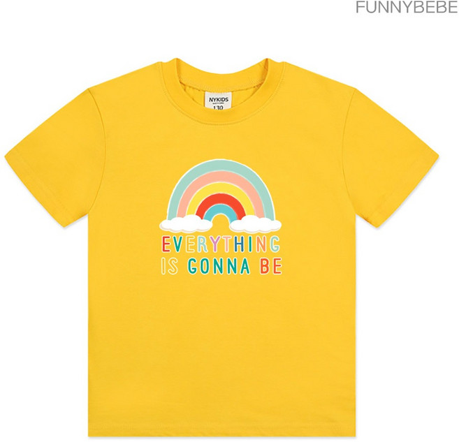 퍼니베베 레인보우 반팔티셔츠 유아동 키즈 데일리 A136