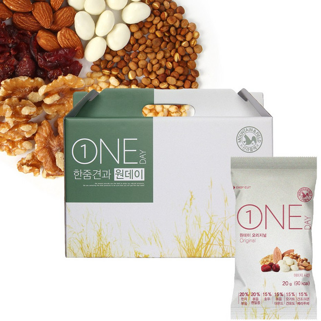 산과들에 원데이오리지널 30입 선물세트 x 2개 하루견과류 선물세트, 20g, 60개
